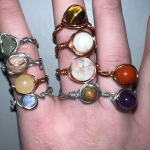 TEN CRYSTAL RINGS